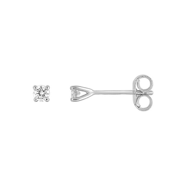 Boucles d'oreilles clou diamant 0.10ct Or Blanc 750