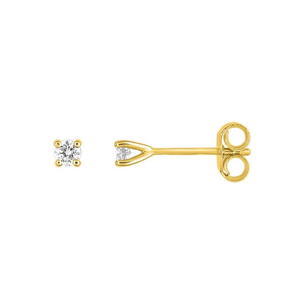 Boucles d'oreilles clou diamant 0.10ct Or Jaune 750