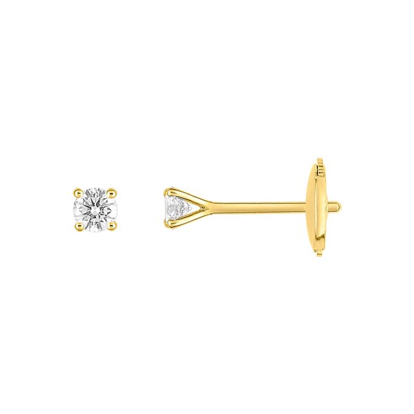 Boucles d'oreilles clou diamant 0.20ct Or Jaune 750