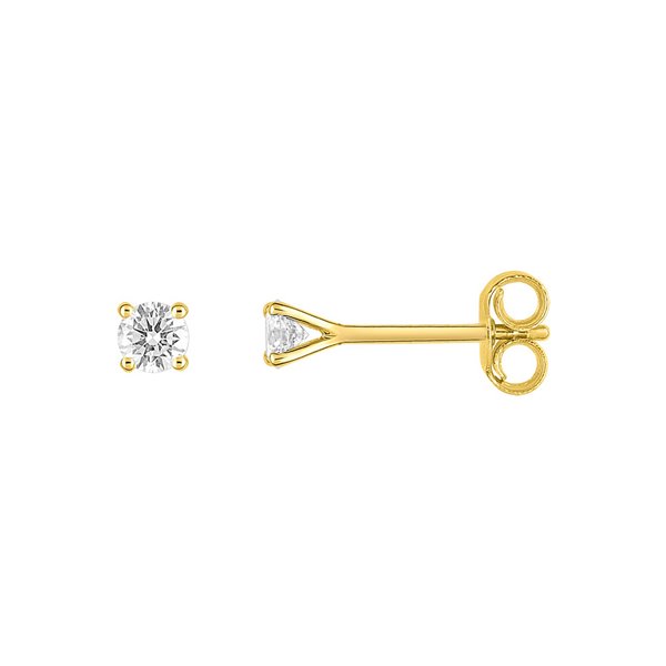 Boucles d'oreilles clou diamant 0.20ct Or Jaune 750