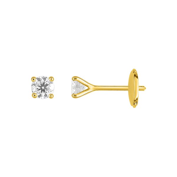 Boucles d'oreilles clou diamant 0.40ct Or Jaune 750