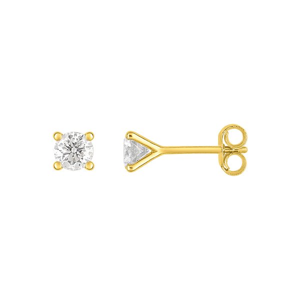 Boucles d'oreilles clou diamant 0.50ct Or Jaune 750