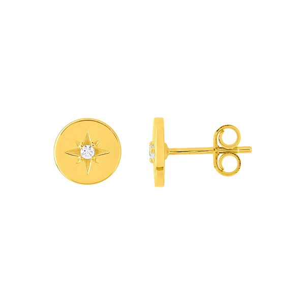 Boucles d'oreilles clou oxyde(s) de zirconium Or Jaune 750