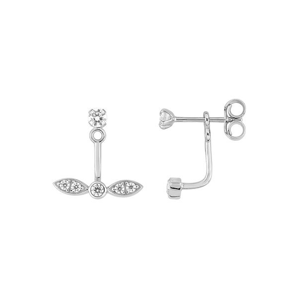 Boucles d'oreilles oxyde(s) de zirconium Or Blanc 750