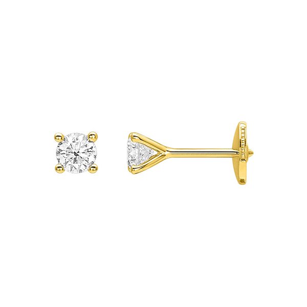 Boucles d'oreilles clou diamant 0.45ct Or Jaune 750