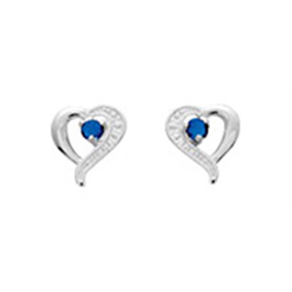 Boucles d'oreilles clou saphir Or Blanc 750