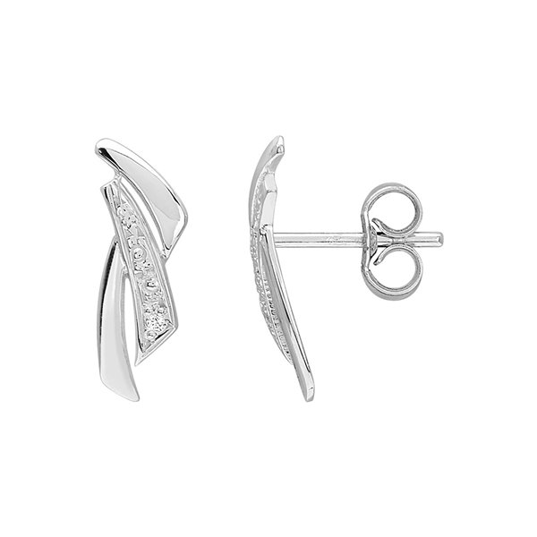 Boucles d'oreilles clou diamant 0.01ct Or Blanc 750