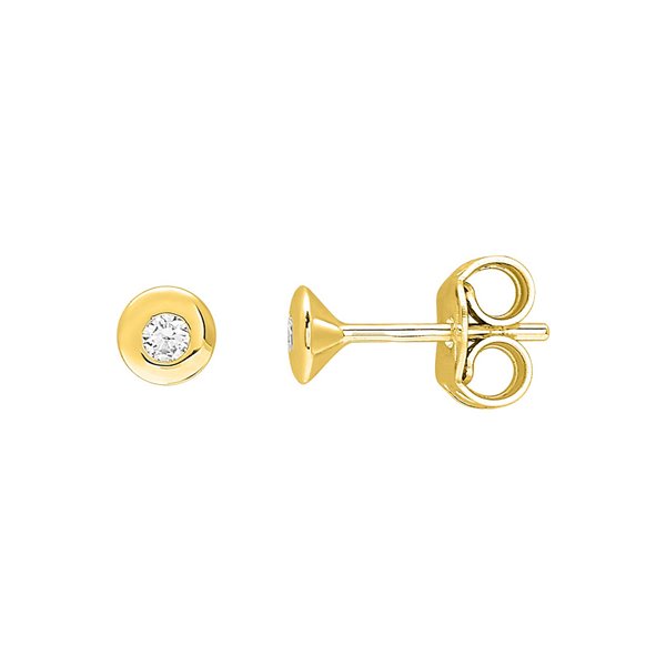 Boucles d'oreilles clou diamant 0.08ct Or Jaune 750