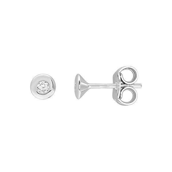 Boucles d'oreilles clou diamant 0.08ct Or Blanc 750