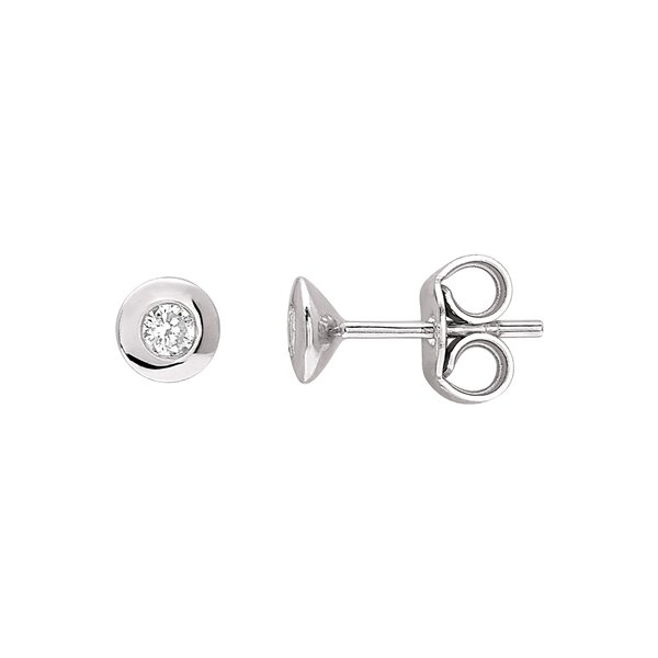 Boucles d'oreilles clou diamant 0.16ct Or Blanc 750