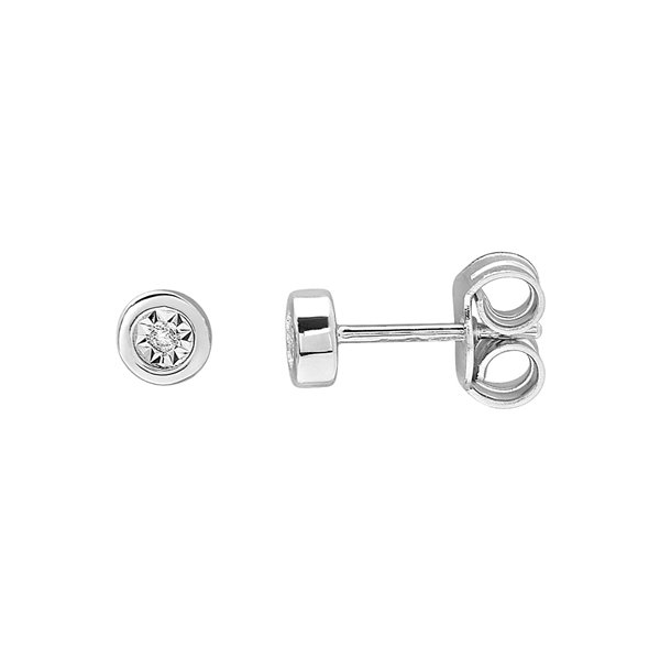 Boucles d'oreilles clou diamant 0.01ct