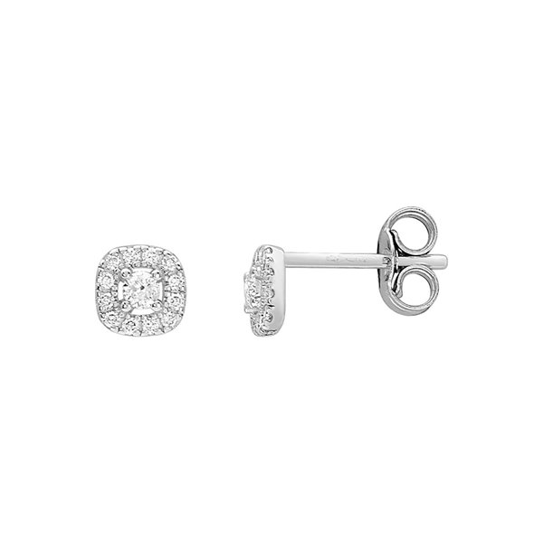 Boucles d'oreilles clou diamant 0.12ct Or Blanc 750