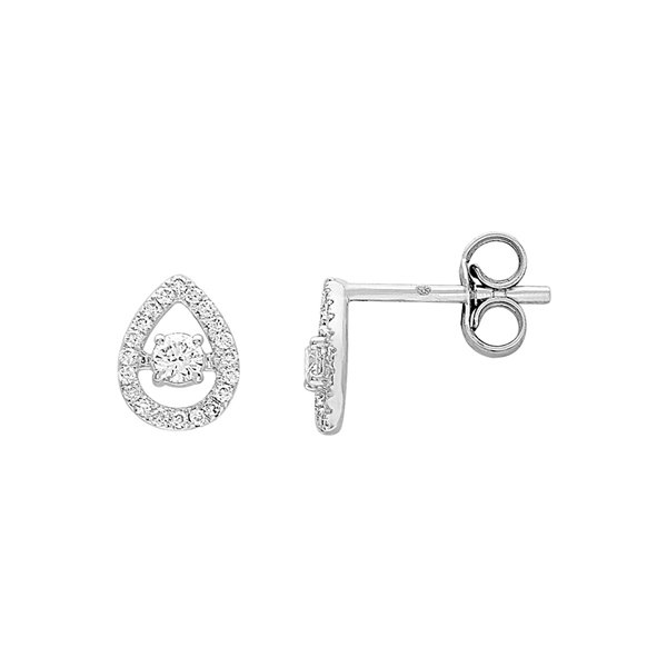 Boucles d'oreilles clou diamant 0.16ct Or Blanc 750