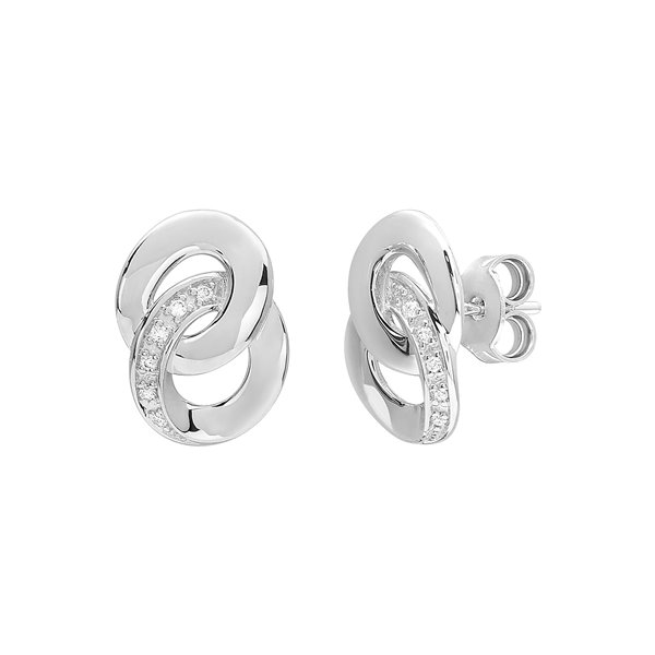 Boucles d'oreilles clou diamant 0.05ct Or Blanc 750