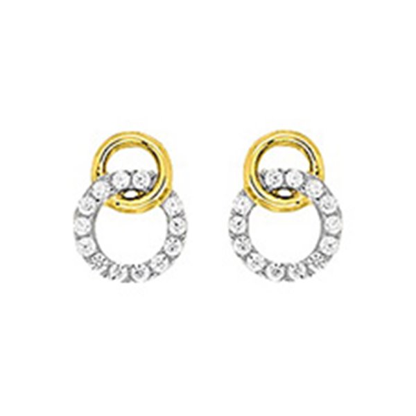 Boucles d'oreilles clou Or Jaune 750 rhodiée OZ