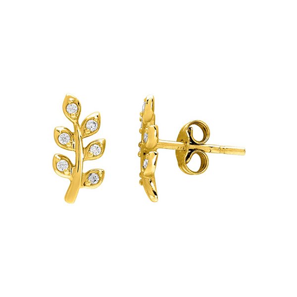 Boucles d'oreilles clou oxyde(s) de zirconium Or Jaune 750