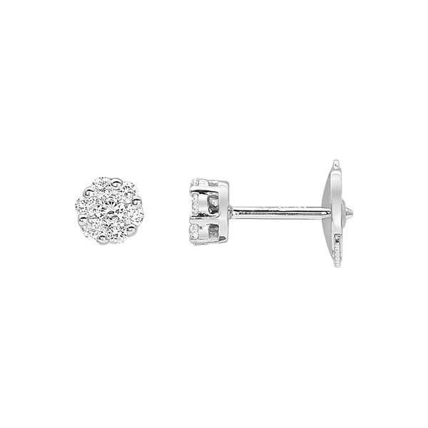 Boucles d'oreilles clou diamant 0.20ct Or Blanc 750