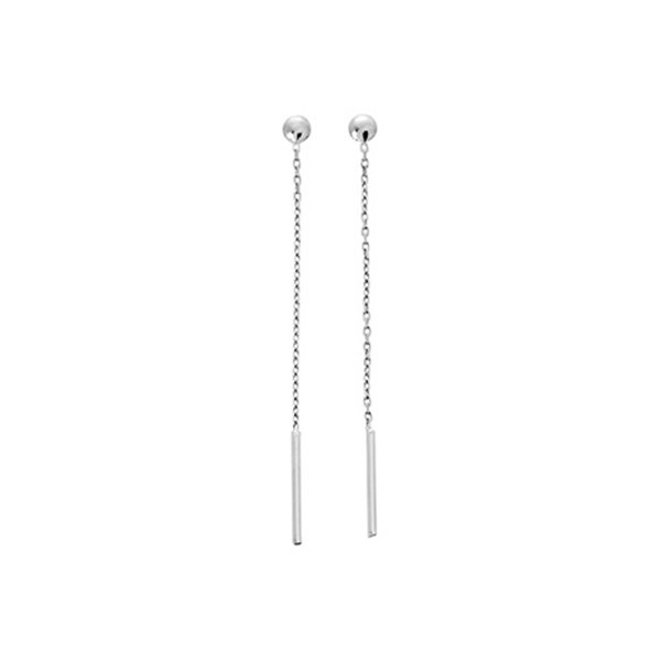 Boucles d'oreilles pendantes Or Blanc 750