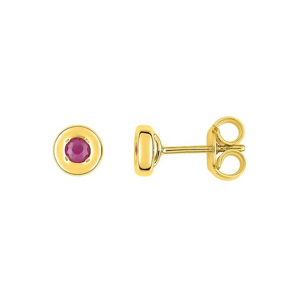 Boucles d'oreilles clou rubis 2.5mm Or Jaune 750