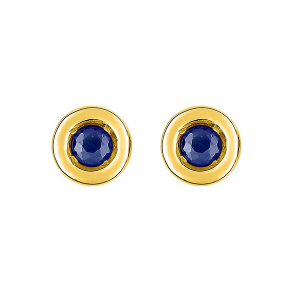 Boucles d'oreilles clou saphir 3mm Or Jaune 750