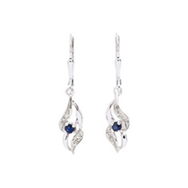 Boucles d'oreilles dormeuses saphir Or Blanc 750