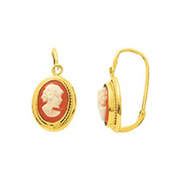 Boucles d'oreilles brisu camées Or Jaune 750