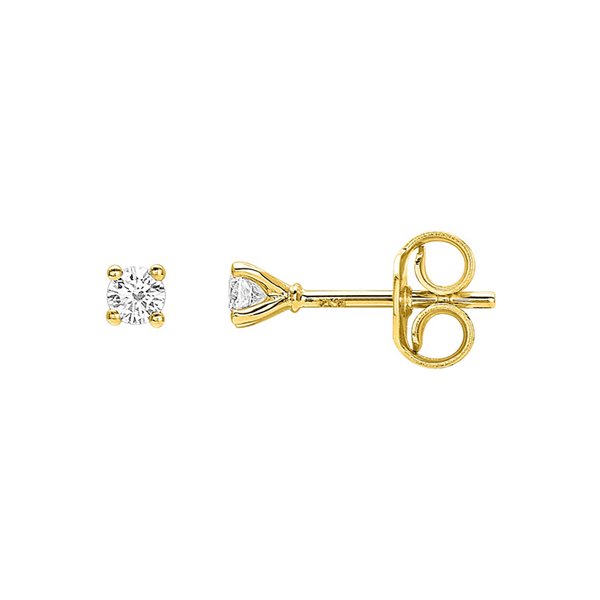 Boucles d'oreilles clou diamant 0.14ct Or Jaune 750