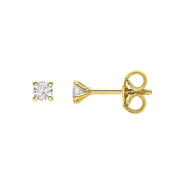 Boucles d'oreilles clou diamant 0.16ct Or Jaune 750