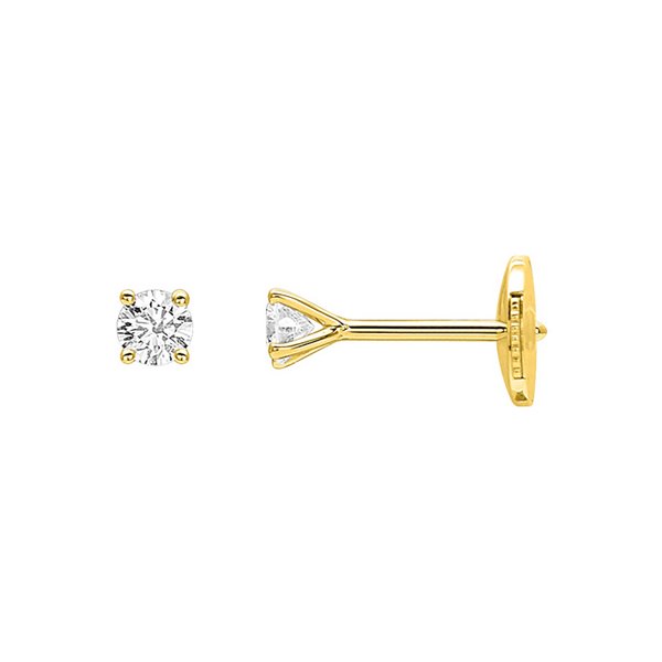 Boucles d'oreilles clou diamant 0.20ct Or Jaune 750