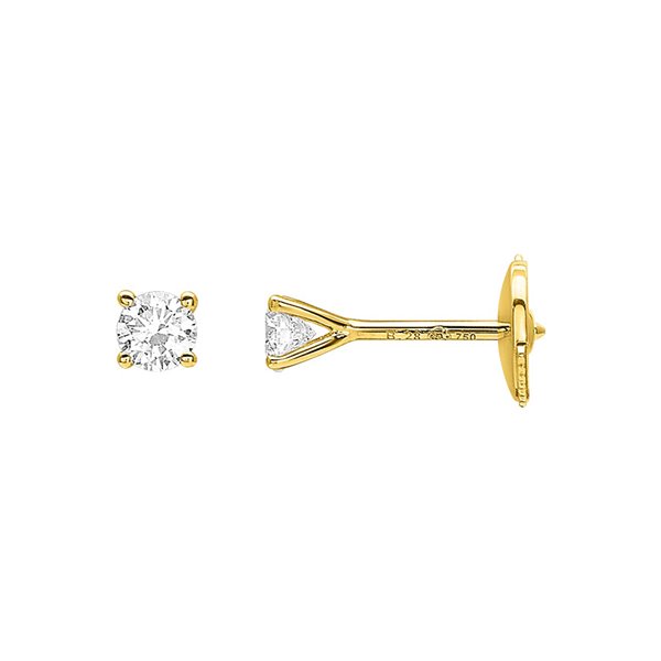 Boucles d'oreilles clou diamant 0.28ct Or Jaune 750