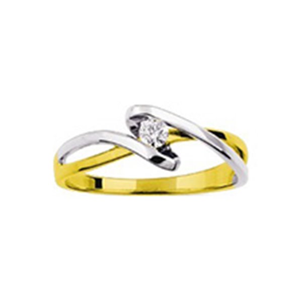 Solitaire diamant 0.08ct Or Jaune et blanc Or 750