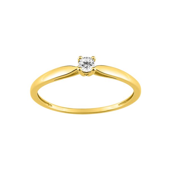 Solitaire diamant 0.10ct Or Jaune 750