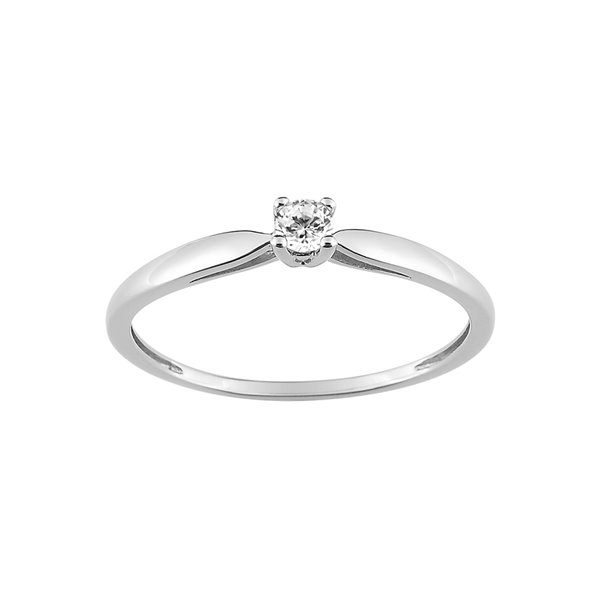 Solitaire diamant 0.10ct Or Blanc 750