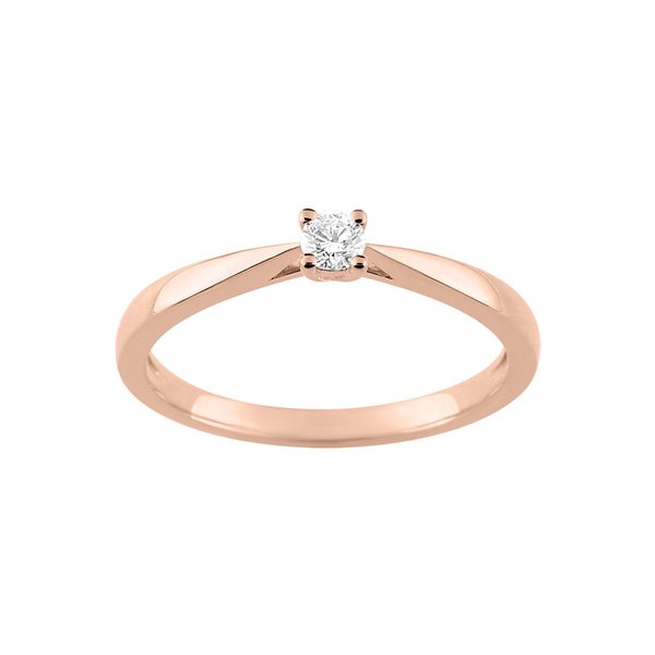 Solitaire diamant 0.10ct Or Rose 750