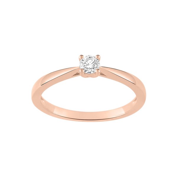 Solitaire diamant 0.15ct Or Rose 750