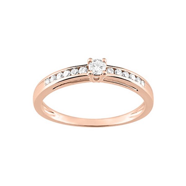 Solitaire diamant 0.21ct Or Rose 750