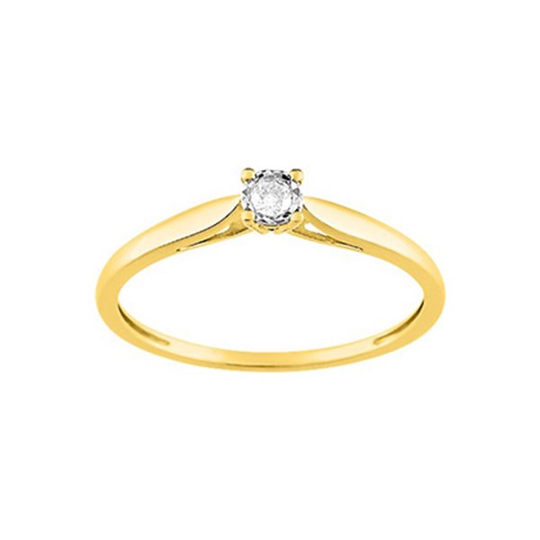 Solitaire diamant 0.052ct Or Jaune et blanc Or 750