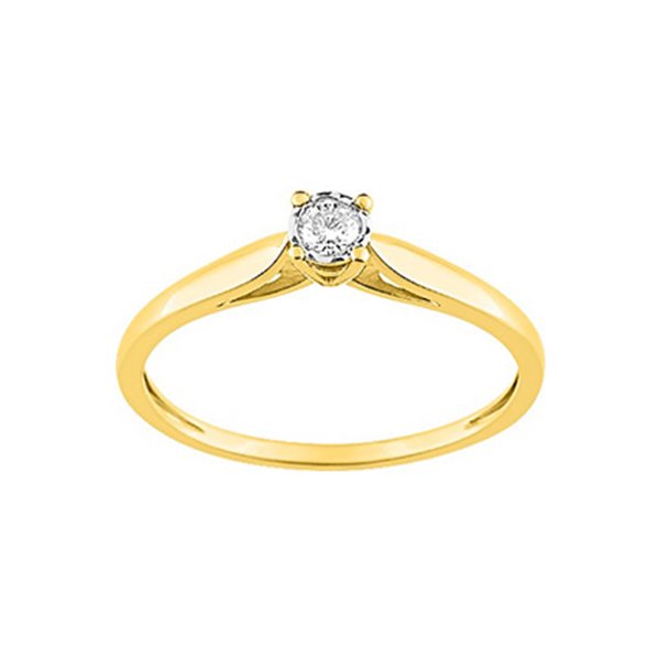 Solitaire diamant 0.08ct Or Jaune et blanc Or 750