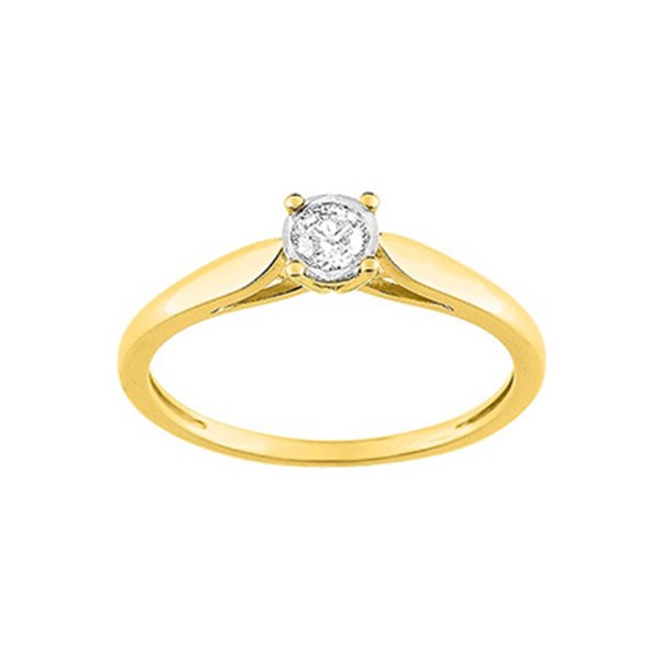 Solitaire diamant 0.14ct Or Jaune et blanc Or 750