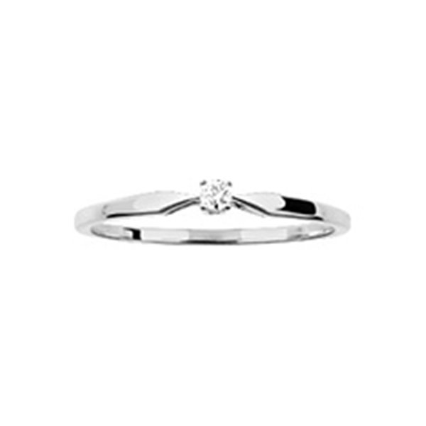 Solitaire diamant 0.04ct Or Blanc 375