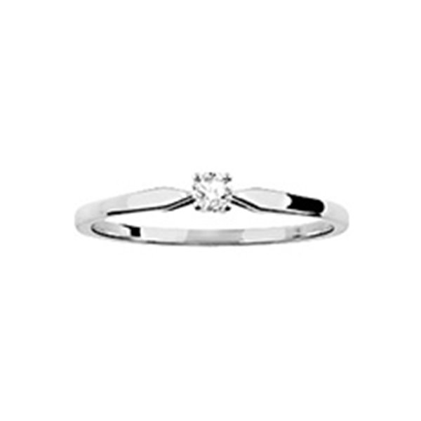 Solitaire diamant 0.08ct Or Blanc 375