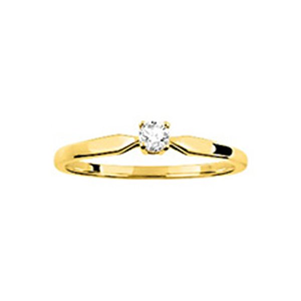 Solitaire diamant 0.10ct Or Jaune 375