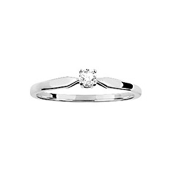 Solitaire diamant 0.10ct Or Blanc 375