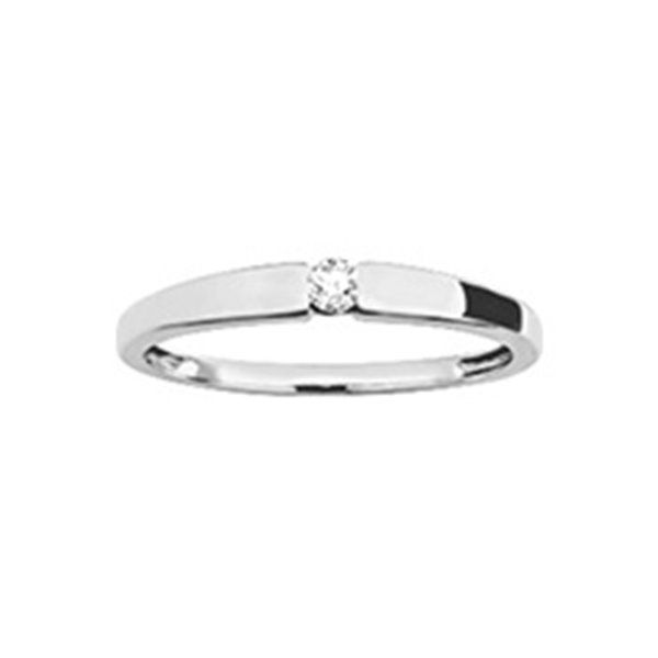 Solitaire diamant 0.07ct Or Blanc 375