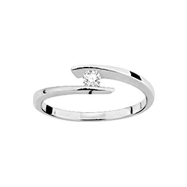 Solitaire diamant 0.08ct Or Blanc 375