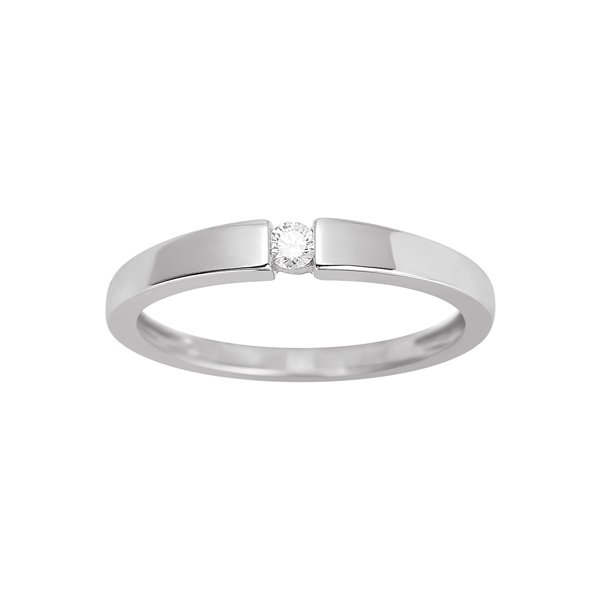 Solitaire diamant 0.06ct Or Blanc 750