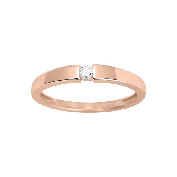 Solitaire diamant 0.06ct Or Rose 750