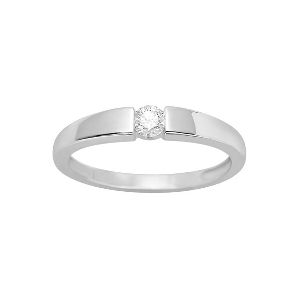 Solitaire diamant 0.14ct Or Blanc 750