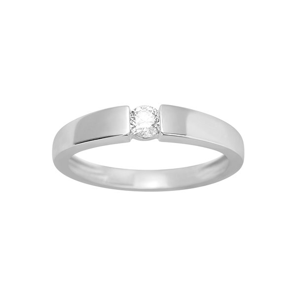 Solitaire diamant 0.18ct Or Blanc 750