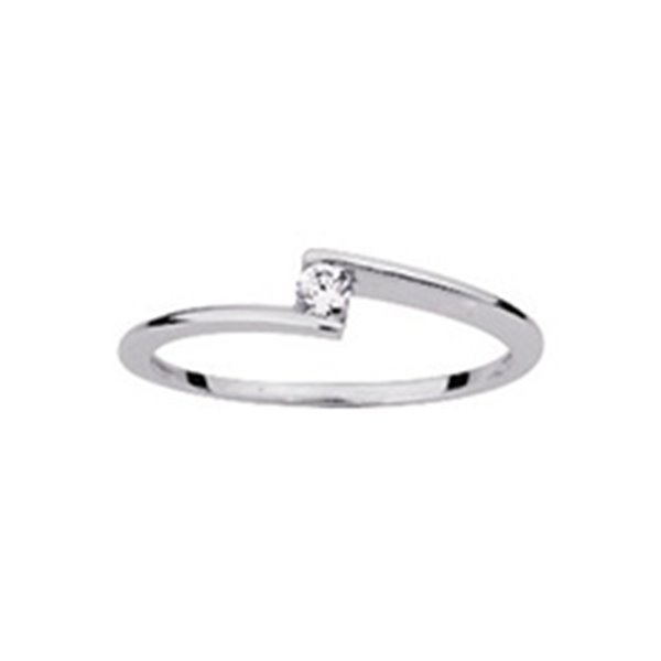 Solitaire diamant 0.06ct Or Blanc 750